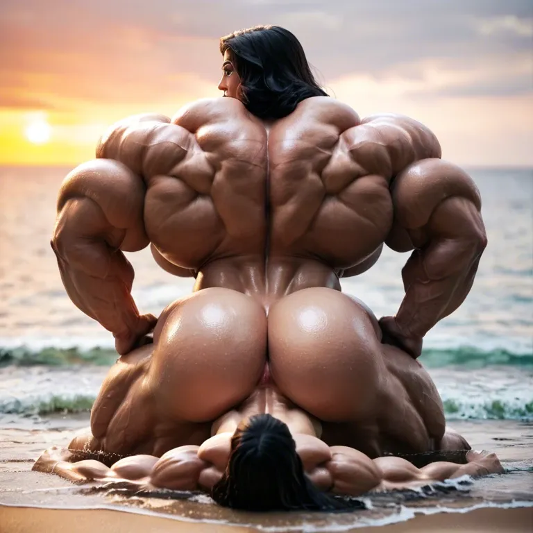 Wonder woman, hyper massive muscles female, massive muscles buffet, hyper gigantic muscles mass, hyper gigant muscles body, hyper giant muscles, hyper muscle tank, nude pectorales, pecs, beach, anal sex, futa