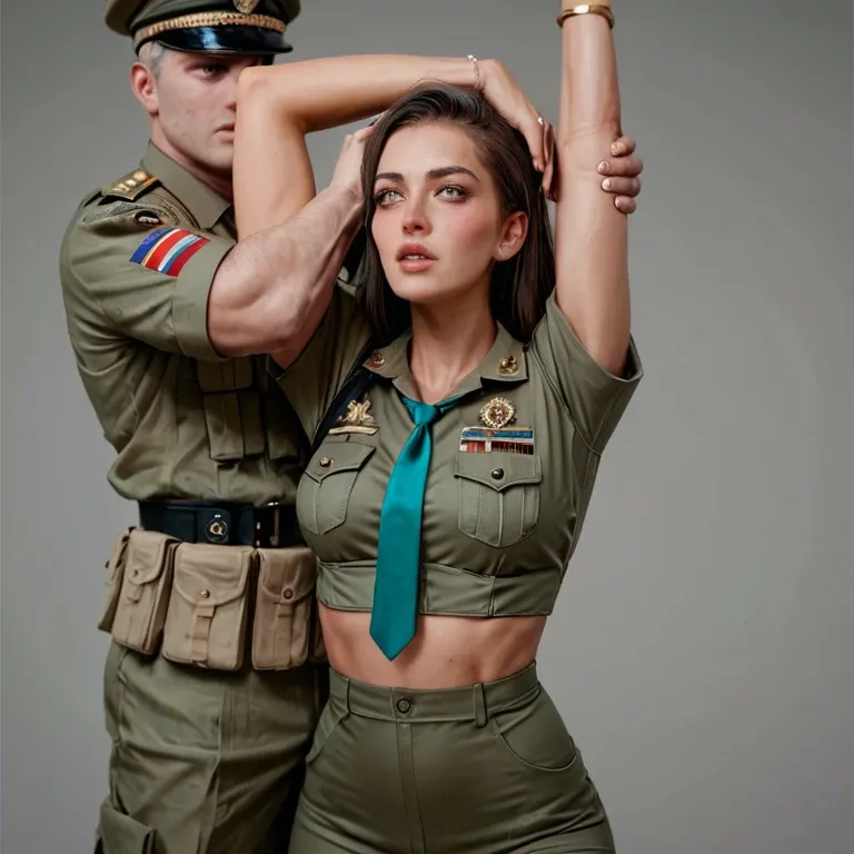 1girl,1boy, , , , stretching,in army uniform,medium breasts,waist,slim ankles, nose blush,arm ring,perky breasts,grey background,aqua necktie, parted lips,arm over head,deep cleavage,arabian harem,kneeling, red dress,blue stockings,circle glasses,undersized bra,platform heels, floral dress,pantyhose pull,collared shirt,undersized bra,no shoes, nightdress,baggy socks,shaped jewelry,panties aside,no shoes, inside bedroom, throne room, bent over table, detailed scales, nightgown, zelda, spider-gwen, rei