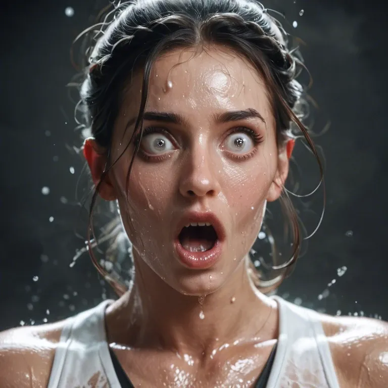 Funtantari Adriana Chechik smacked full force in the face by a meaty wet black cock, motion shot, spit, sweat, impact, shock, surprise, wide eyed, detailed, hd, ultra realism, splatter