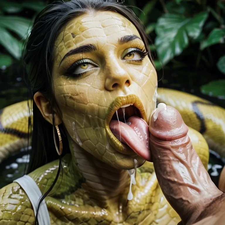 1girl,1boy,snake,long tongue,very long tongue,big boobs,many saliva,many cum, green skin, wrap snake girl's tongue around the boy's dick,skin,ahegao,big dick,big ass,sexy,sex at ass,heart eyes,snake tongue,protrusion tongue