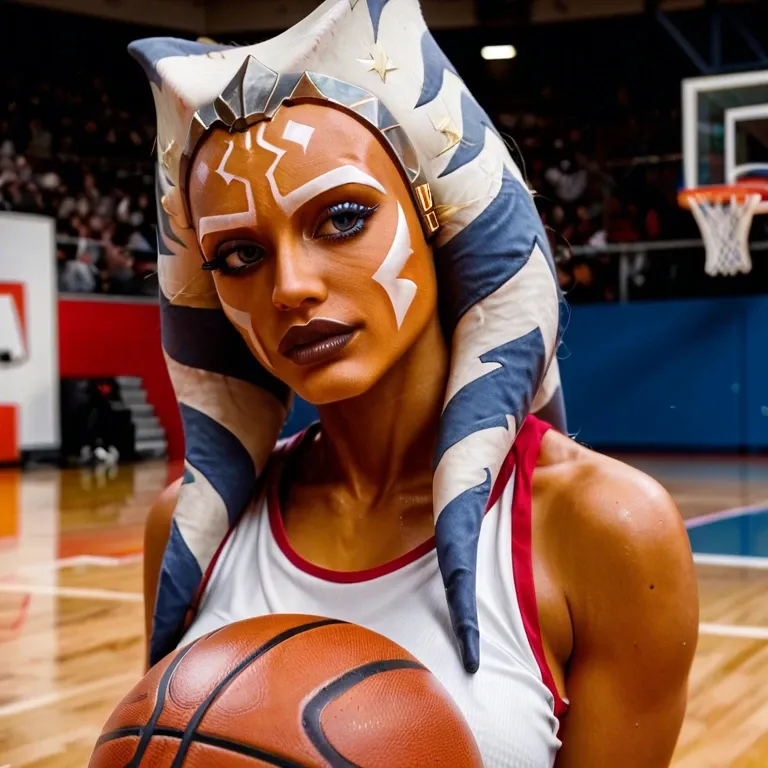 ahsoka tano basketball player, hot sexy, basketball jersey, hot sexy slutty girl