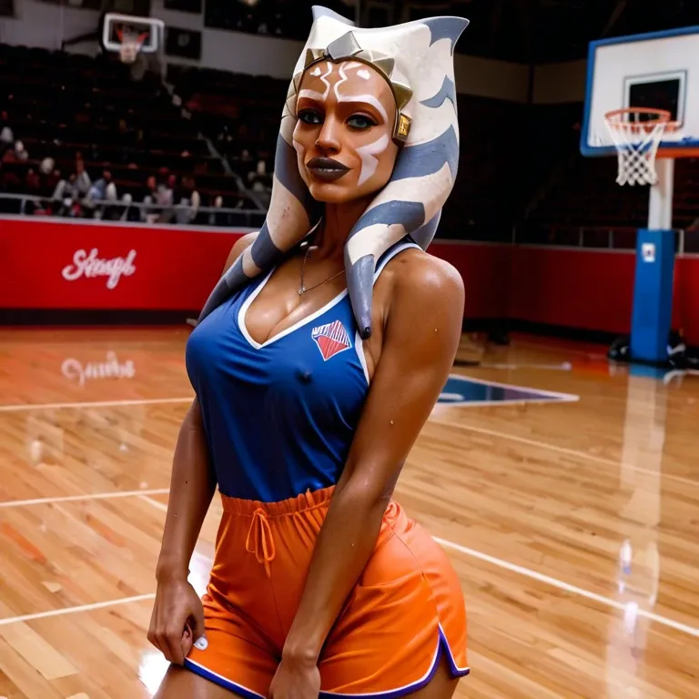 ahsoka tano basketball player, hot sexy, basketball jersey, hot sexy slutty girl