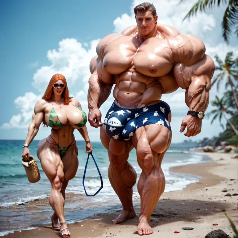 Lois Griffin, hyper massive muscles female, hyper massive muscles buffet, hyper gigantic massive muscles mass, hyper giant muscles, hyper muscle tank, nude pectorales, penis print in boxer, futa bigger long cock bulge, beach