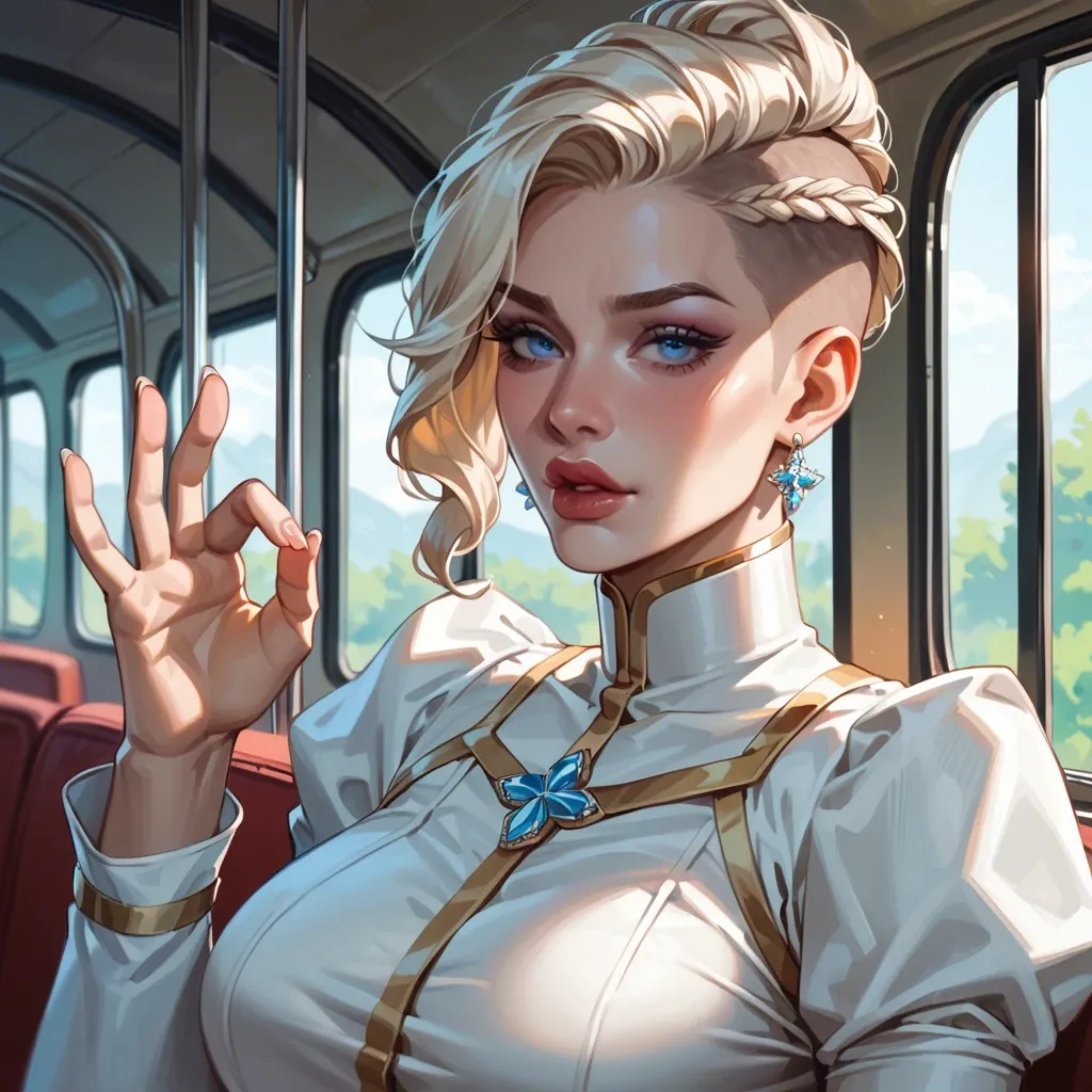 a digital art of cute ((mega breasted)) Elsa,wearing (open priest clothes with ((deep neckline))), (in the bus),((flashing big breasts)),five fingers per hand, undercut hair,beautiful face, beautiful lips,blue eyes,curved eyebrows,curved eyelid,smooth skin,wearing necklace,(sitting (spread legs) and showing her ((puffy hairy pussy for camera))),(front view),sharp focus,cgsociety, professional, surreal,highly detailed,