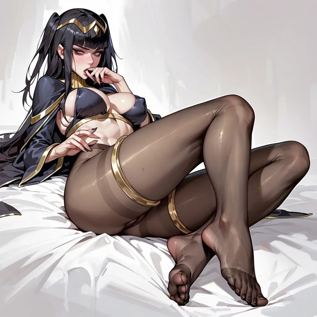 Tharja, sucking toes, body pantyhose