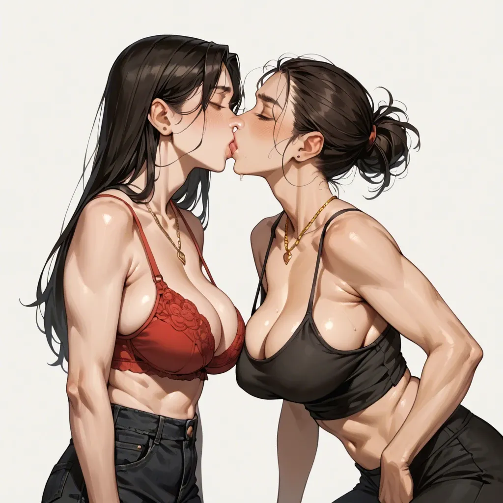 2girl, , , , nostrils,thigh gap,round breasts,adorable,kissing neck, cheek press,camisole,saggy boobs,big pecs,skin, black pants,baggy socks,golden necklace,undersized bra,boots, undressing,striped clothes,bridal veil,torn bodysuit,high heels, costume,socks,jester cap,pink panties,stiletto heels, barn background, mountain, dungeon, sex toys on bed, linked, wonder woman, rei ayanami