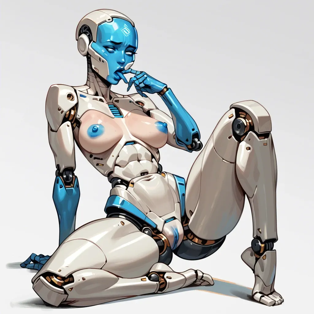 1girl,solo, , , , bubble in nose,thick thighs,big perky boobs,microwaist,robot joints, hand in mouth,showing feet,blue nipples,boobs,clenched, arching,hand,nipples out,slim waist,anchor necklace, underpants,knee-high socks,long gloves,bikini pull,no shoes, barrel, ocean, on bed, riding dildo, realistic face, golden hour, mario, anna frozen