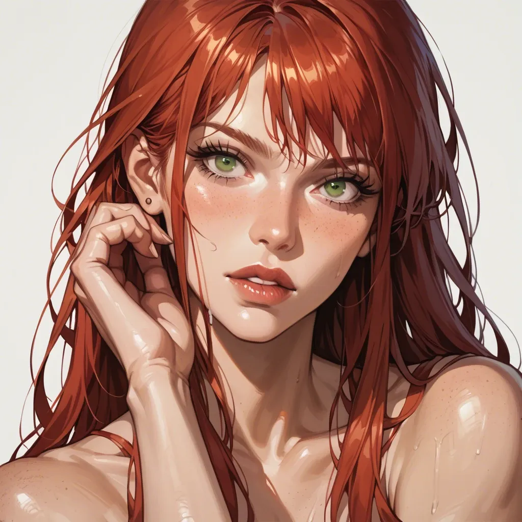 Mary Jane Watson, MJW, red hair, green eyes, beautiful face,