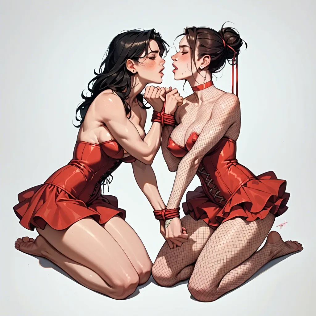 2girl, , , , rosy cheeks,5 toes,nipple peak,hunchback,kneeling female, touching body,hands tied,perky tits,navel,broad shoulders, dress,fishnet sleeve,tied up,red corset,knee boots, pleated skirt,lace stockings,circle glasses,pulled bra,boots, open uniform,red thighhighs,garrison cap,frilled bikini,shoes, glass shower, medieval theme, robot, mario and luigi, spider-gwen