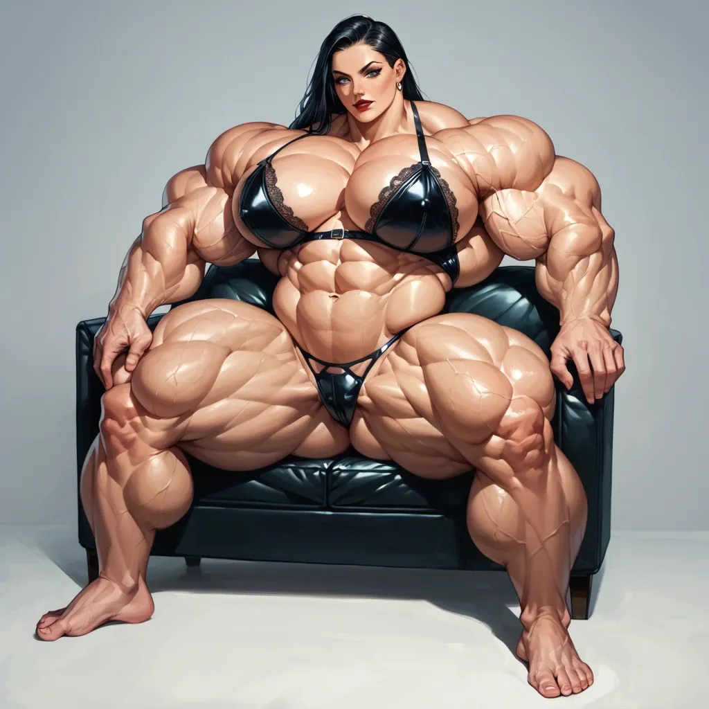 Jessica rabit, Hyper bodybuilding female,hyper muscular trapèze, hyper muscular épaule, hyper musclar biceps,nude boobs, hyper muscular legs, lingerie latex