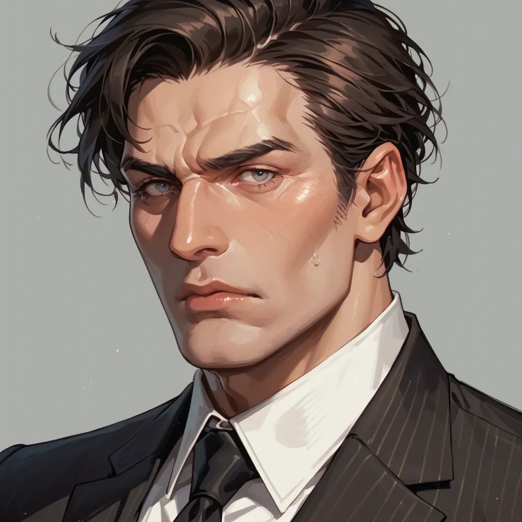 1 boy, solo,,, bust portrait, cheekbones, staring down at camera, neutral expression, older man, elegant