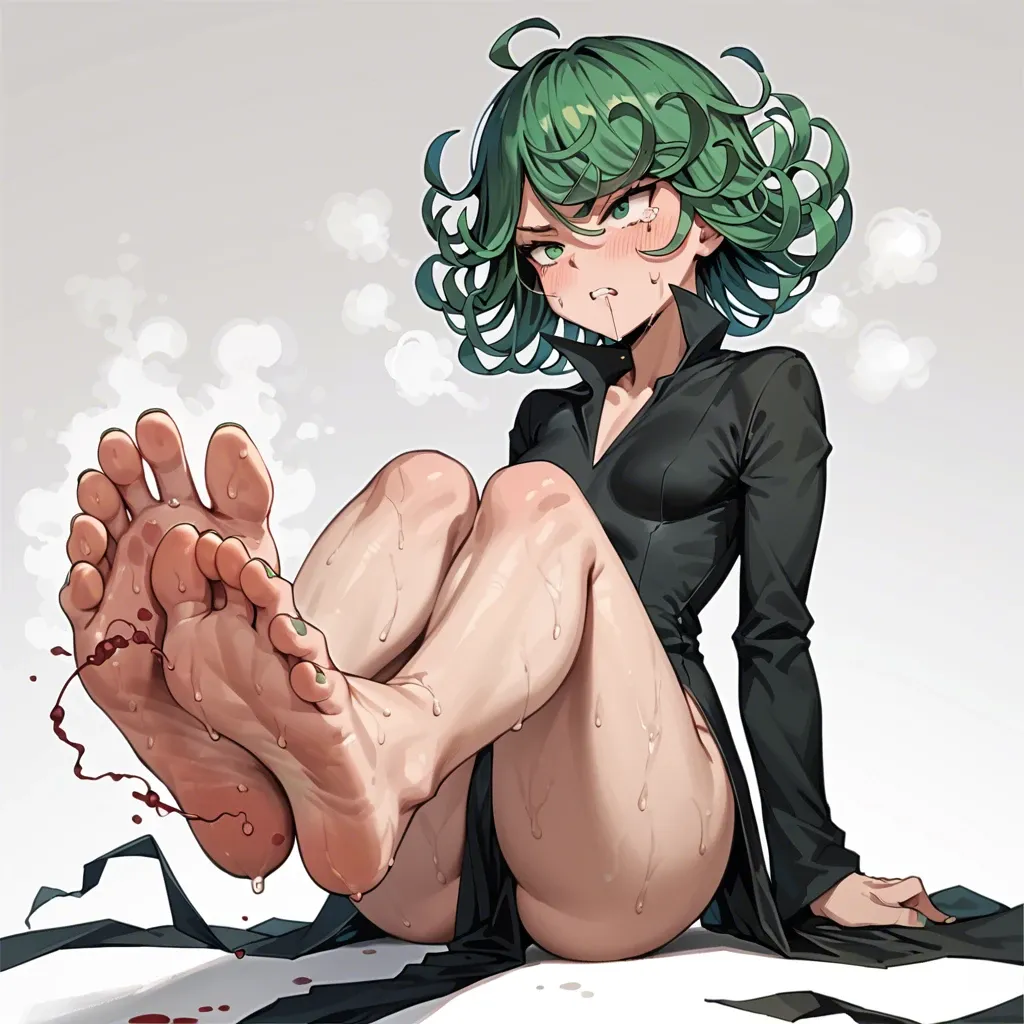 Tatsumaki , foot pad , sperm , sweat , ,tears stain on eyes , smell on feets