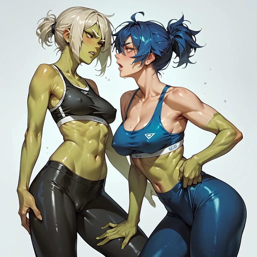 score_9,score_8_up,score_7_up, source_anime, shiny skin,athletic body, 2girls,(black leggings), (black sport bra), peridot she has green skin(female) and  lapis lazuli she has blue skin(female),(steven universe), love, smile, standing, gym,bigass, from below, looking down, pov, twerking, (broken expression), ass worship, <lora:assworshipv.a:0.8>, <lora:pony/twilight_style:0.8> <lora:pony/expressiveh:0.8> expressiveh