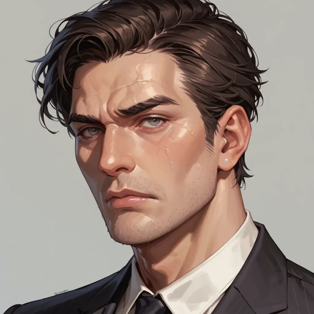 1 boy, solo,,, bust portrait, cheekbones, staring down at camera, neutral expression, older man, elegant