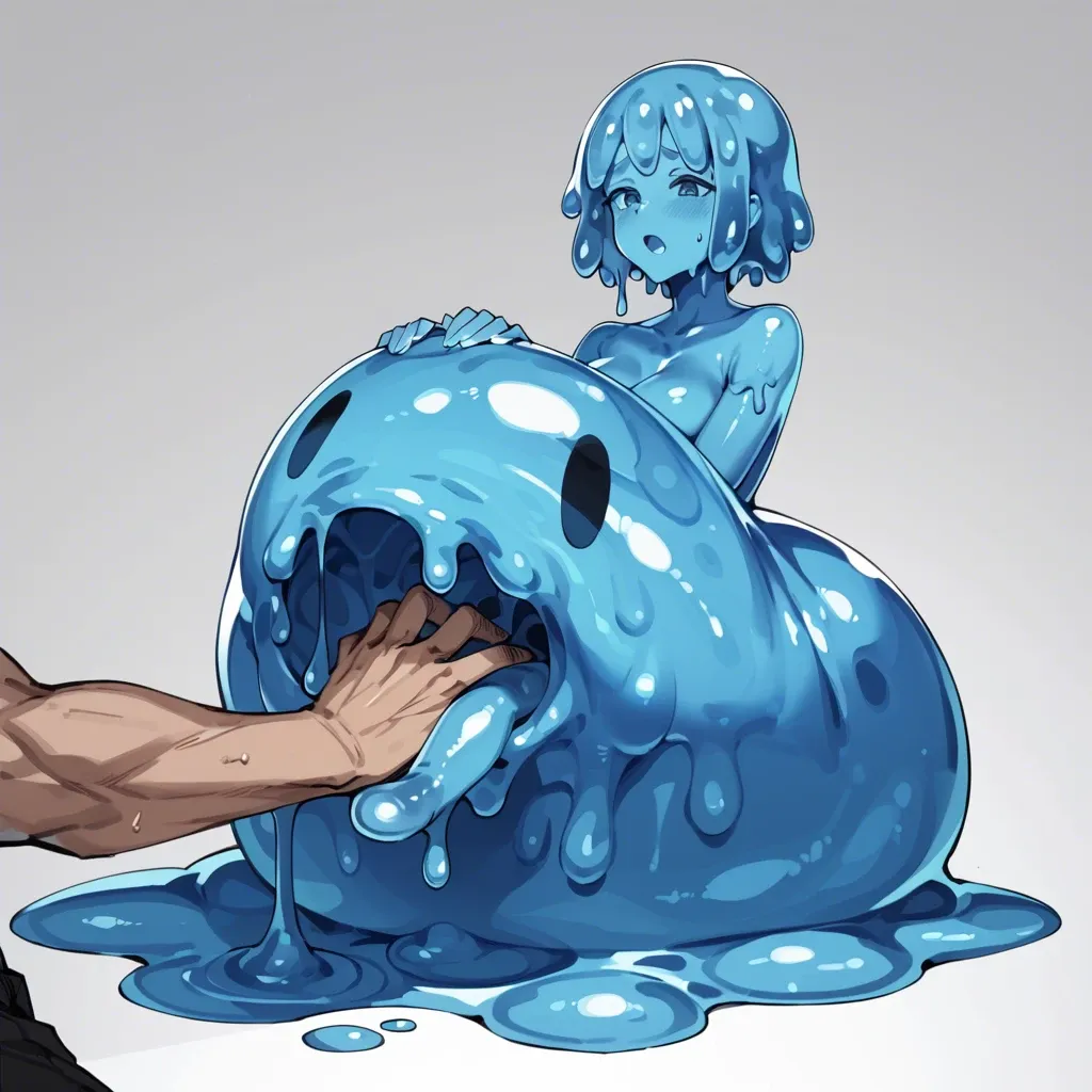 Slime girl,vore,1boy, absorption