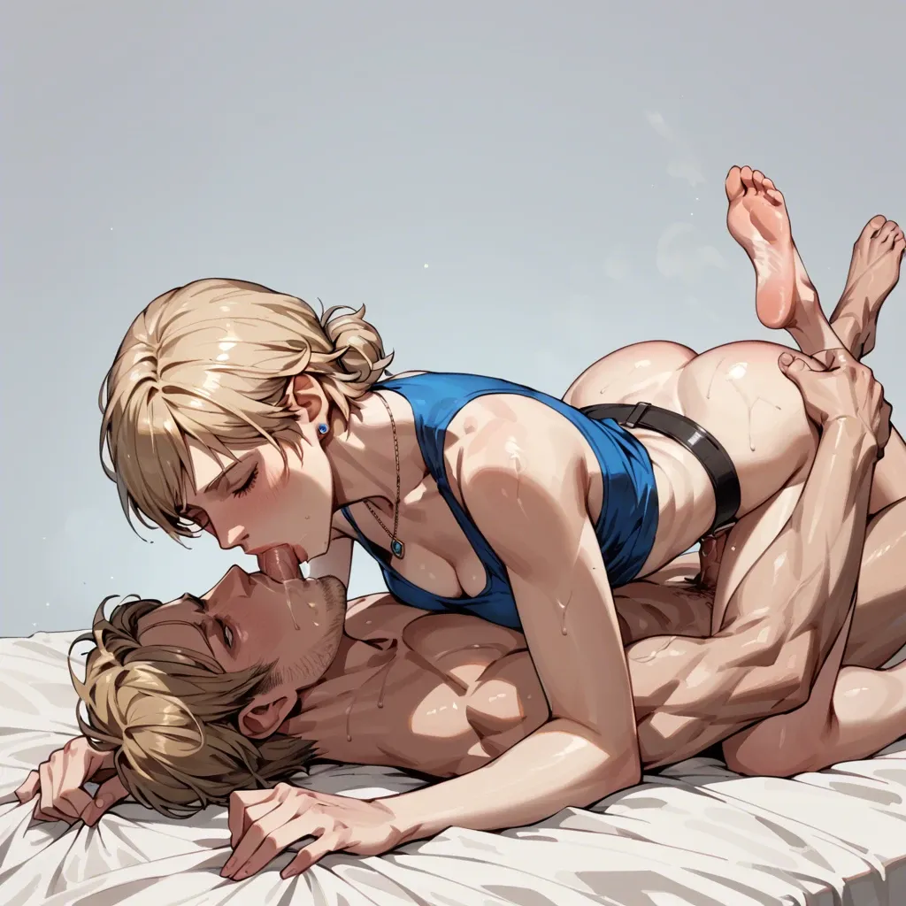 Sherry birkin fucked by Leon Kennedy sherry birkin and Leon Kennedy 1 boy 1 girl 69 position pose 69 sucking dick leaking pussie