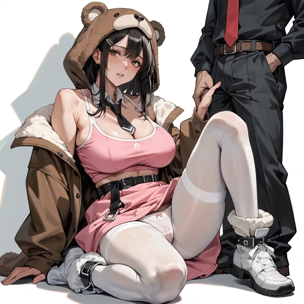 1girl,1boy, , , , mole,perfect feet,deep cleavage,waist grab,one knee up, bear costume,baggy socks,tie clip,cotton panties,white boots, pink dress,white pantyhose,belts,sports bra,black boots, bathtub, at the river, spaceship, unforgettable, source anime, nightgown, samus, anna and elsa, rapunzel waifu