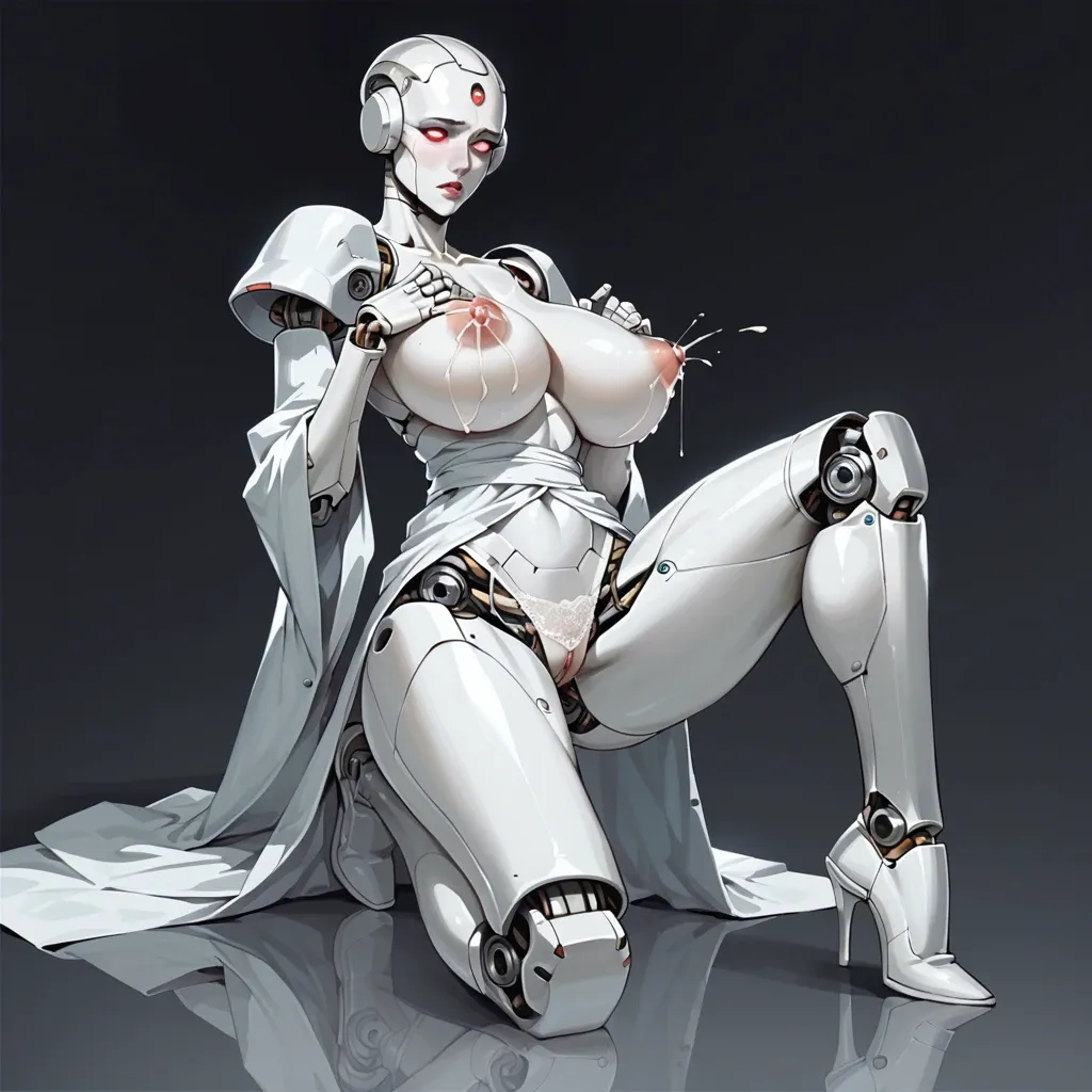 1girl,solo, , , , nostrils,knee boots,huge breasts,breasts exposed,robot joints, nice eyes,hand,perky big tits,breast milk,pale white skin, robe,leggings,tied,lace thong,ballet shoes, floral dress,socks,round glasses,black bra,boots, jean hotpants,knee socks,belts,black thong,white sneakers, bathroom, at the river, castle exterior, phone screen, hyperdetailed, night time, waifu