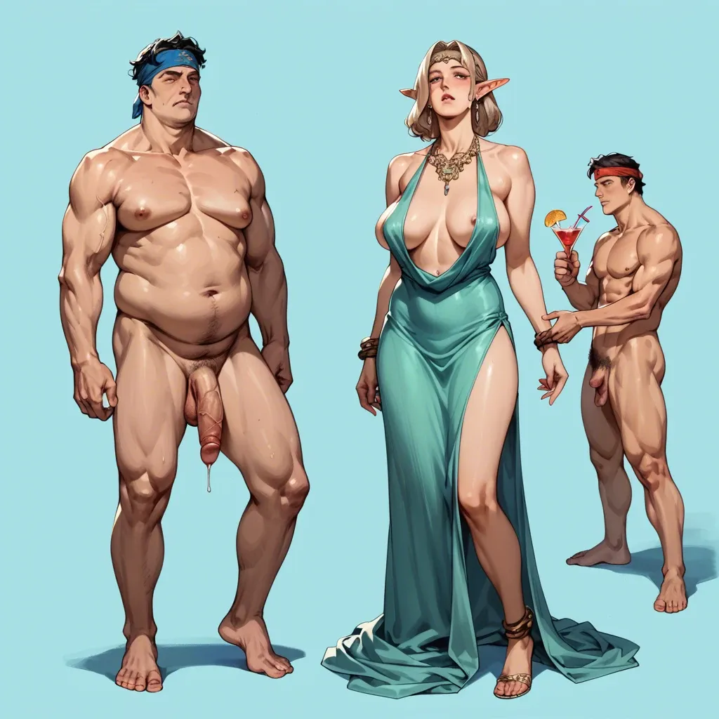 1girl,1boy, , , , watching,fat knees,saggy boobs,blue background,bound ankles, mole under eye,clean armpit,slippery nipple,naked breasts,hold neck, cocktail dress,elf palace,headband,white bra,brown boots, nobara, cyberpunk, phone, zelda sd