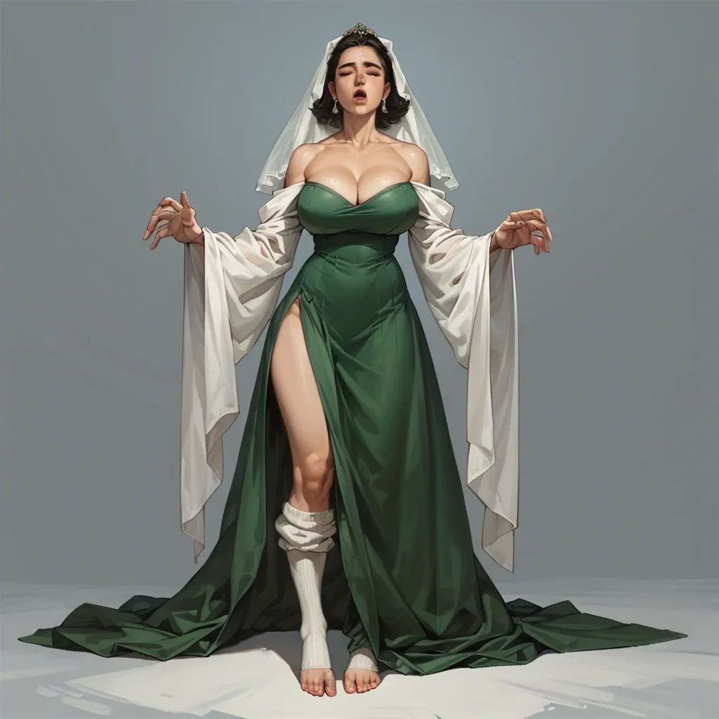 1girl,solo, , , , molesting,toes,cleavage,sucking breasts,kneepits, high nose,detailed hands,big perky boobs,big breasts,standing alone, dark green gown,baggy socks,white veil,leotard aside,stiletto heels, red tight pants,gold anklets,tennis cap,loose bra,gothic boots, red tight pants,fishnets,black hat,red corset,platform heels, glass shower, brazil jungle, cyberpunk, spider-gwen, waifu