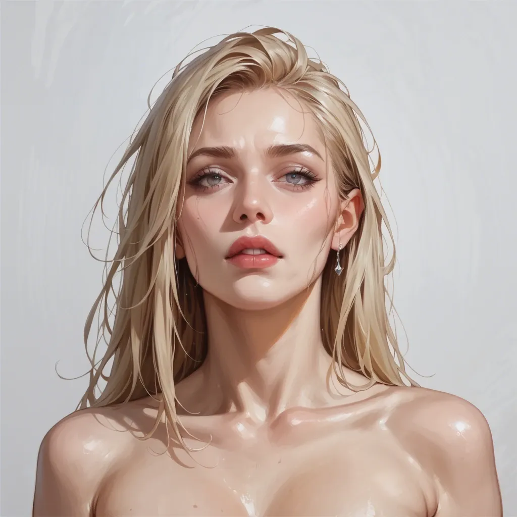 realism, white skin, big boobs, only boobs in the frame, blonde hair, only boobs