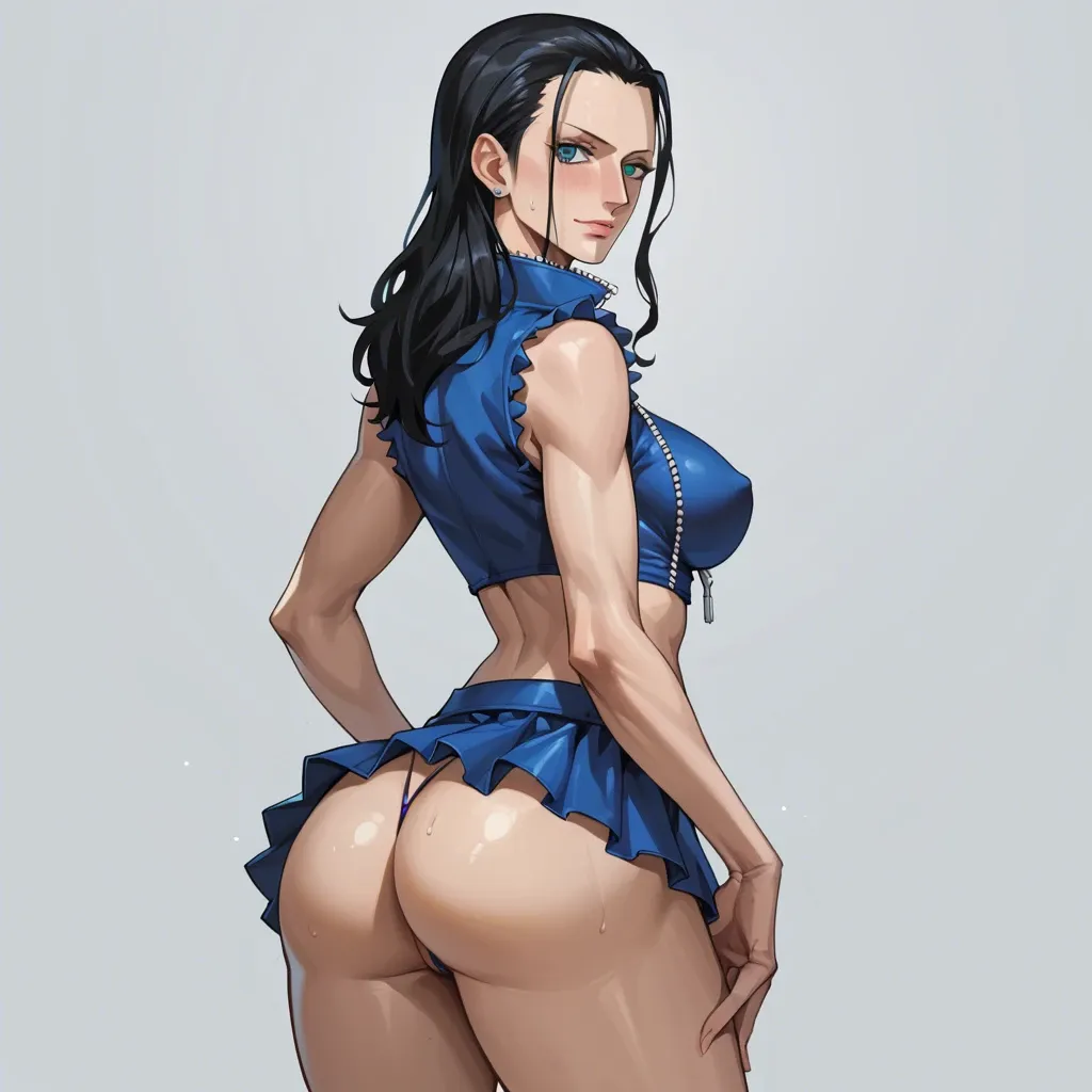 Nico Robin, char Nico Robin, mini skirt, big ass, very big ass, micro string