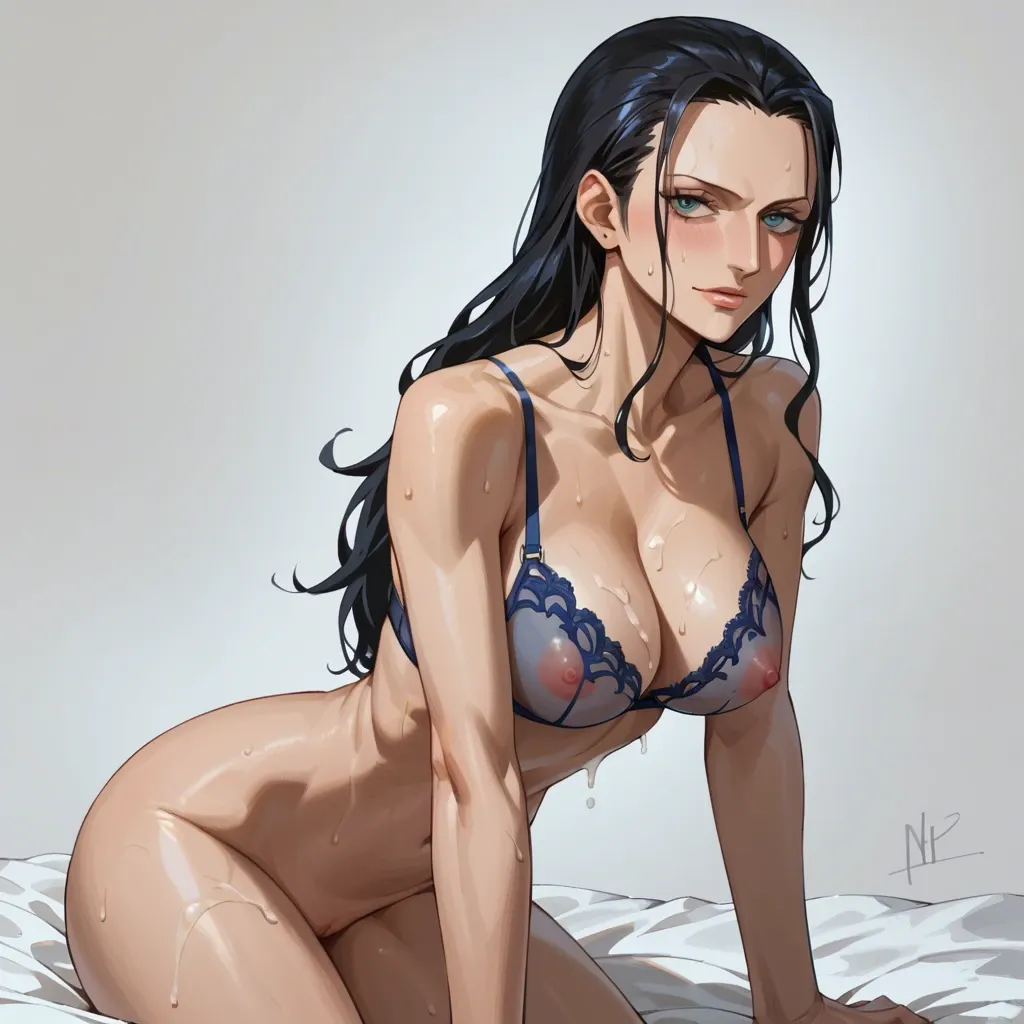 Nico Robin,sexy hot body,90 60 90,naked bra,transparent clothes,sexy outfit,