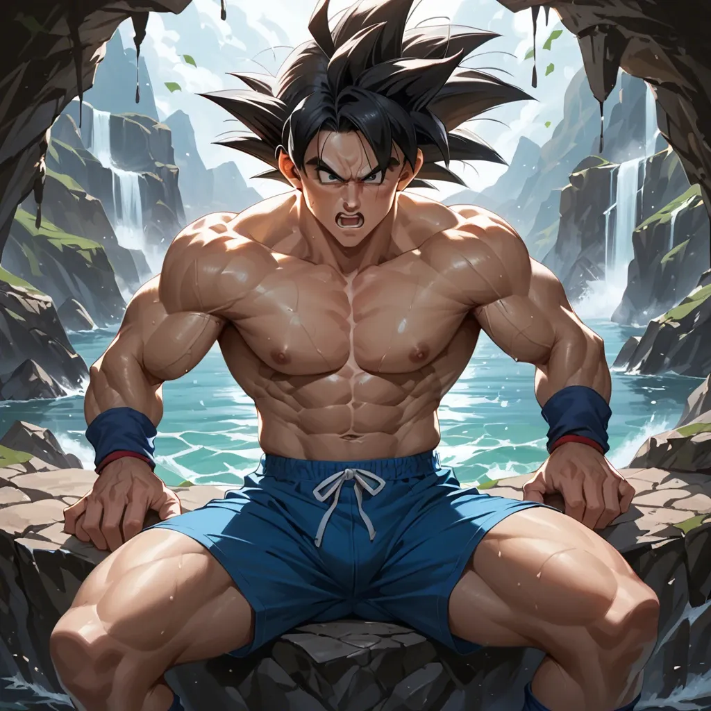 Goku wearing Calvin Klein Boxers