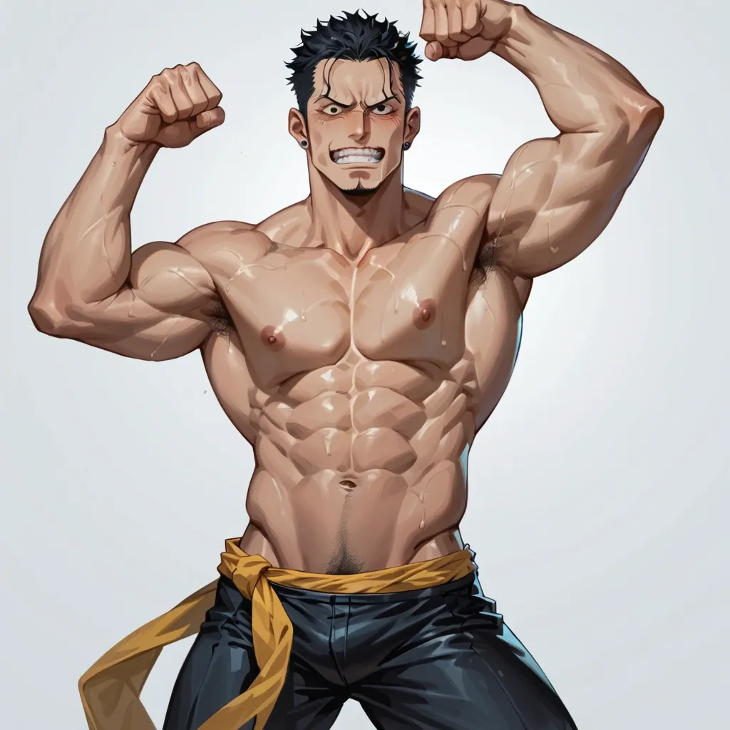 man standing idle pose usopp one piece, normal clothes