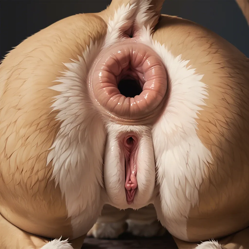 Gaping anus, Ass upclose to screen, Feral, feline, female lion, feline pussy, feline anus, brown anus, cute face, looking back, presenting anus, centered anus,  upclose ass, no mane