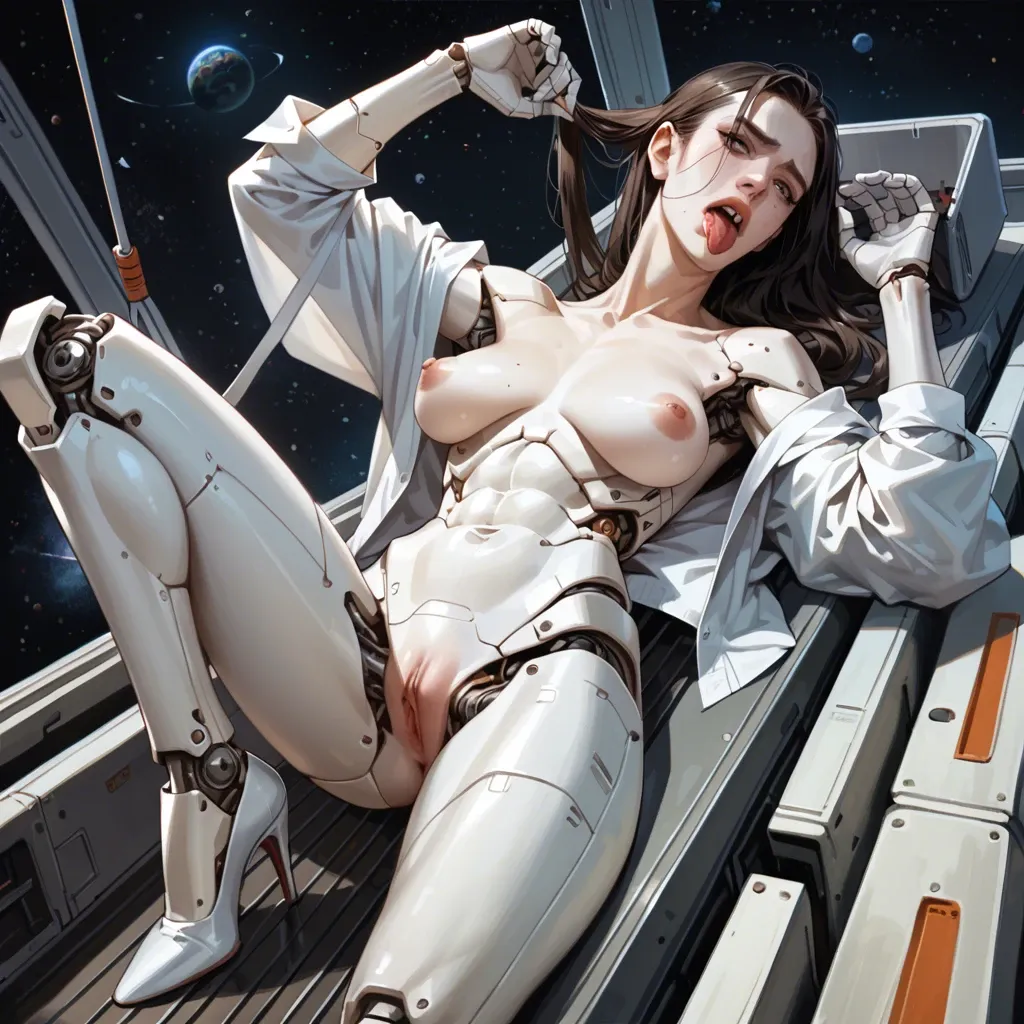 1girl,solo, , , , strong jawline,hand in hair,covered nipples,space ship,robot joints, mole under eye,ghost hand,saggy breast,on back,off shoulder, catching,high heels,licking nipple,farm background,kneepits, lift dress up,torn pantyhose,sunglasses,lace bra,armored boots, lifted skirt,lace panties,panties on,white leotard,stiletto heels, hotel, subway, tavern setting, rope bondage, anime artwork, bright-lit room, lara croft, ariel waifu, miku hatsune