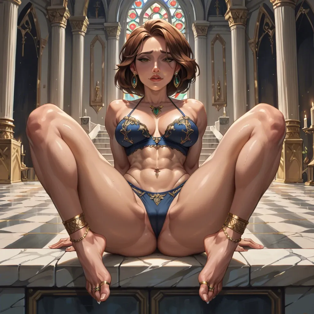 big hero, aunt cass,seductive eyes,knee,long legs,thick thighs,foot,ankle,navel piercing,thin waist, thick,athletic, antique castle, goddess underwear, butt