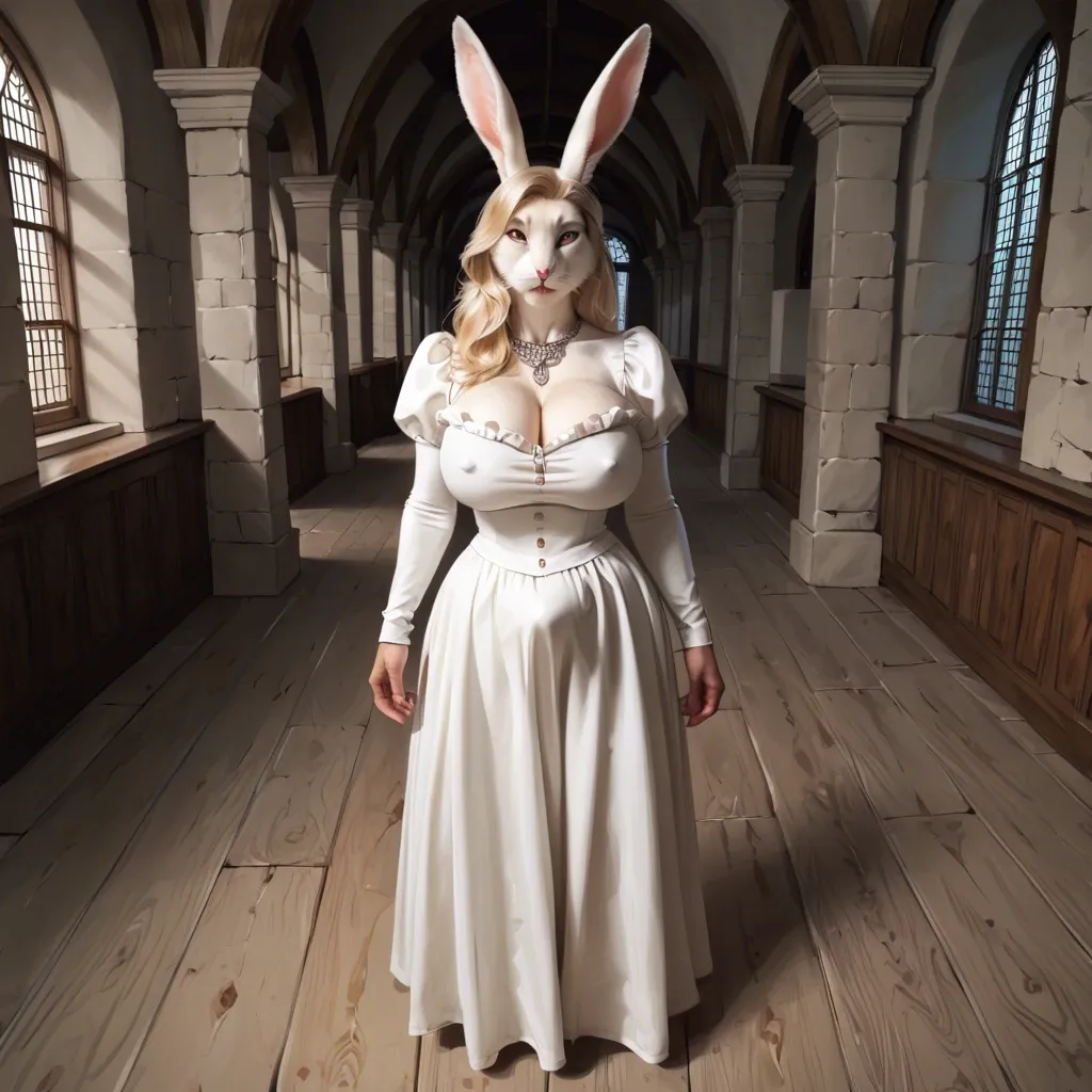 white hare,pov standing , Standing closeup,  white hare, wearing   ancient medieval dress, Blonde hair, white hare tail, white hare bimbo,  Bimbo huge fake tits, furry anthro,  Realistic 3d anthro, white abdominal, white hare  anthro, sexy milf, long blonde hair,  Realistic 3d anthro, white hare, furry anthro, Bimbo huge fake tits, white hare,  blonde hair bimbo