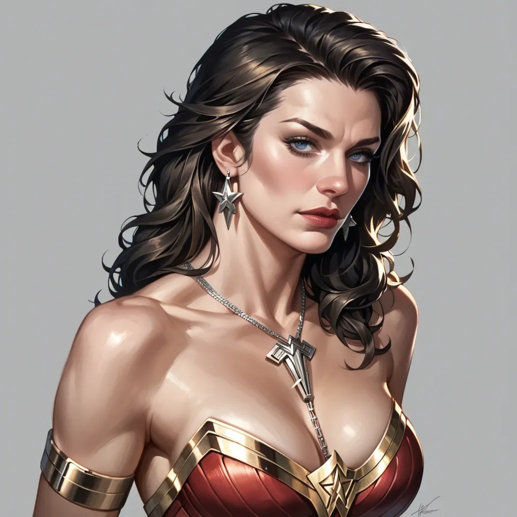 (Lynda Carter wonder woman), High Key Lighting, dramatic, fantasy, intricate, elegant, highly detailed, lifelike, photorealistic, digital painting, artstation, illustration, concept art