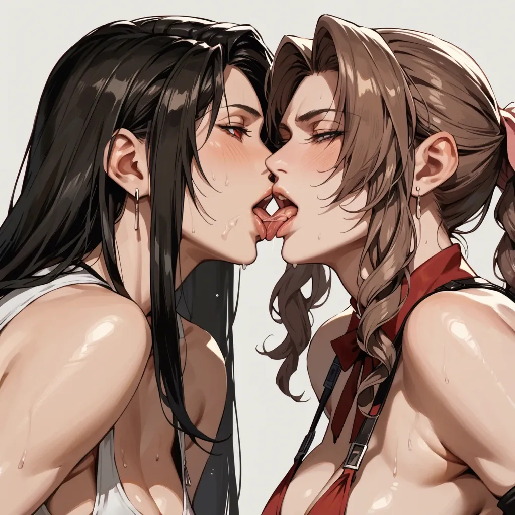 tifa  ,aerith  ,rimming, 2girls  female_only