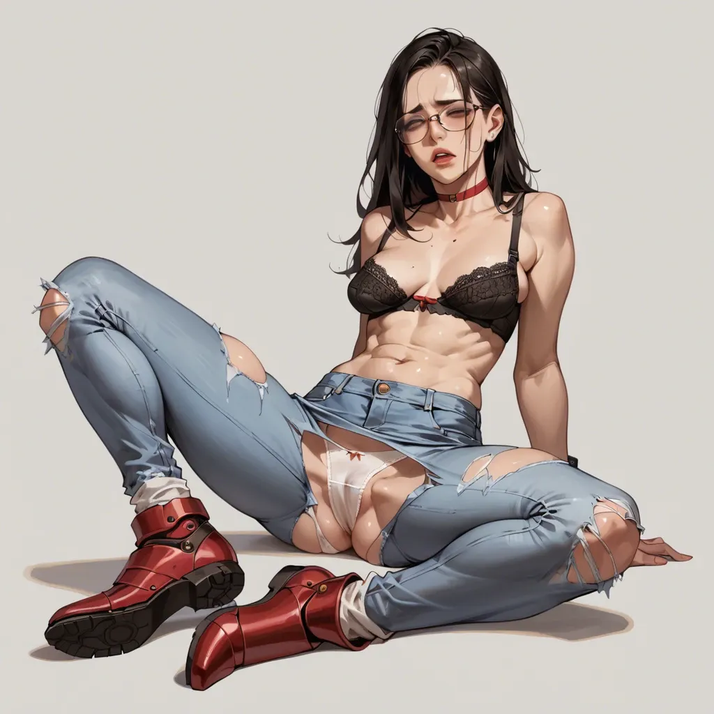 2girl, , , , eyes,fingers in ass,saggy boobs,narrow hips,bound ankles, tight jeans,socks,red choker,white panties,no shoes, torn skirt,black lace bra,opaque glasses,loose bra,armored boots, mini skirt,purple necklace,tied hands,crotchless,heels, club, street fighter, throne room, palace bedroom, ultra realistic, bright, wonder woman, asuka langley