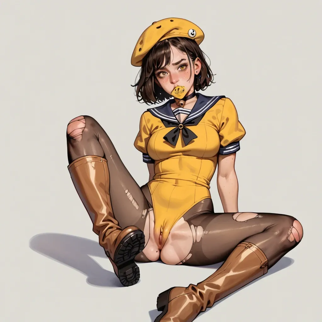 2girl, , , , freckle,foot focus,perky tits,cozy background,colored skin, shirt in mouth,pantyhose,bell choker,highleg leotard,knee boots, yellow dress,torn pantyhose,sailor hat,mini skirt bra,gothic boots, living room, restrained, cyberpunk, cyborg girl, source anime, backlit, zelda, anna frozen, rapunzel waifu