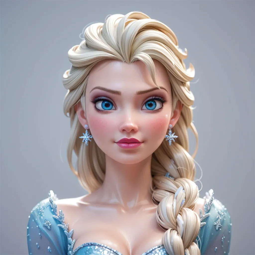 elsa from frozen, white woman, blonde hair, long hair, blue eyes shadow, blushing, looking at viewer, pink lips, glossy lips, perfect nose, round cheeks, seductive pose, beautiful woman,  model, face beautiful,  super waist, front view, topless, natural boobs, white yoga pants, oily skin, oiled skin