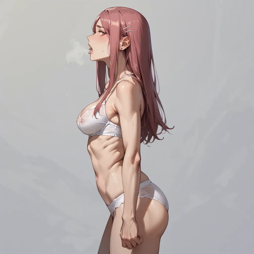 Kushina, standing, underwear, side view,