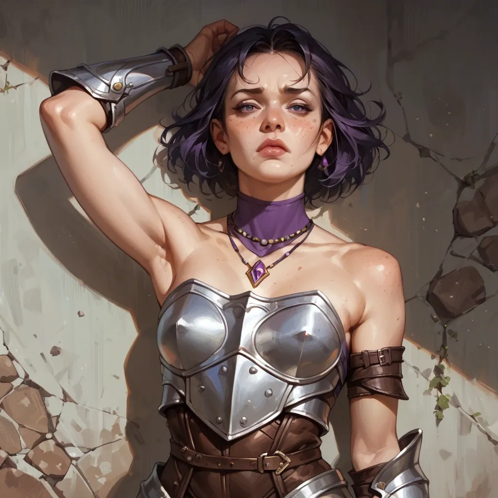 1girl,solo, , , , double chin,arms,medium breasts,medium boobs,purple necklace, facial freckles,armour,flat chest,waist grab,bare shoulders, large nose,one foot up,big perky boobs,thin waist,throat grab, tied shirt,fishnet sleeve,jester cap,bikini top lift,white boots, black miniskirt,leg warmers,fur hat,no panties,heels, gymnast, sparkles, spaceship, princess peach, spider-gwen, waifu