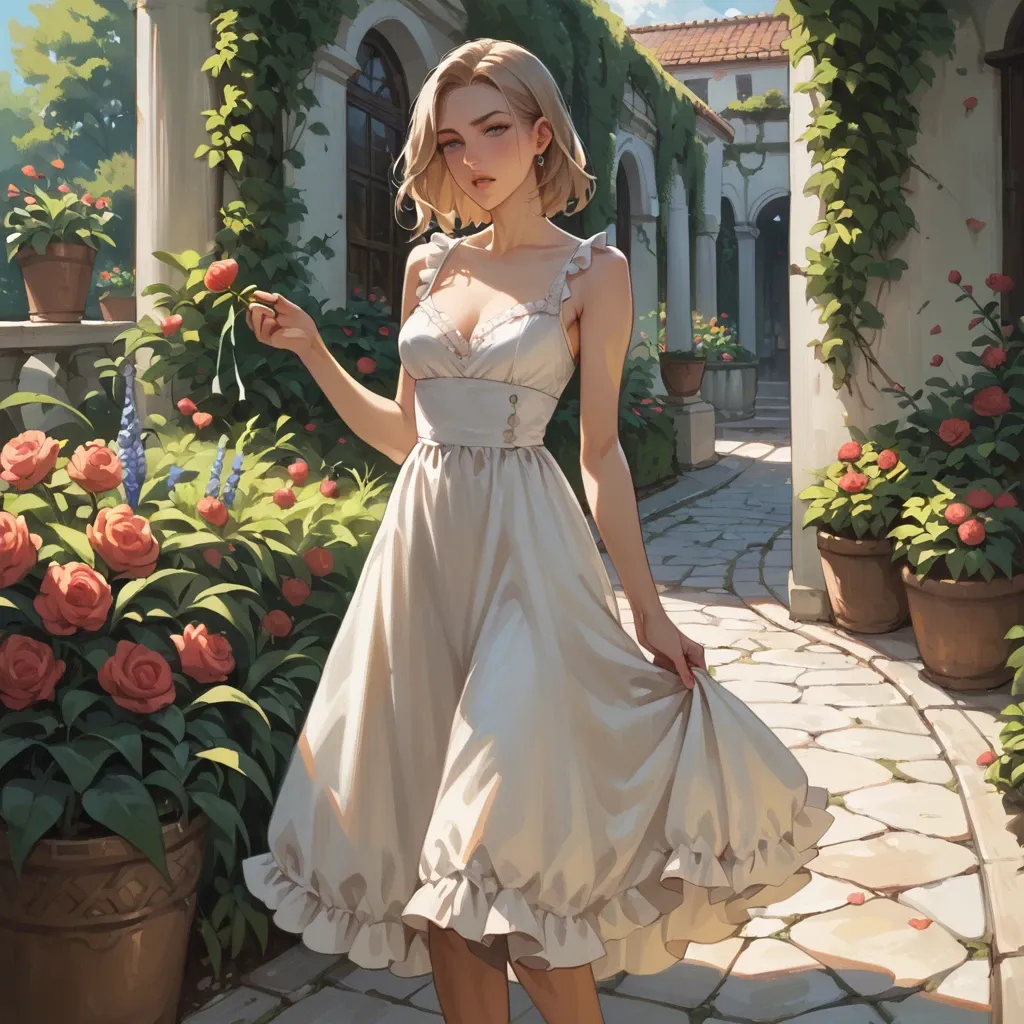 1girl, lolli,dress,elegance,garden