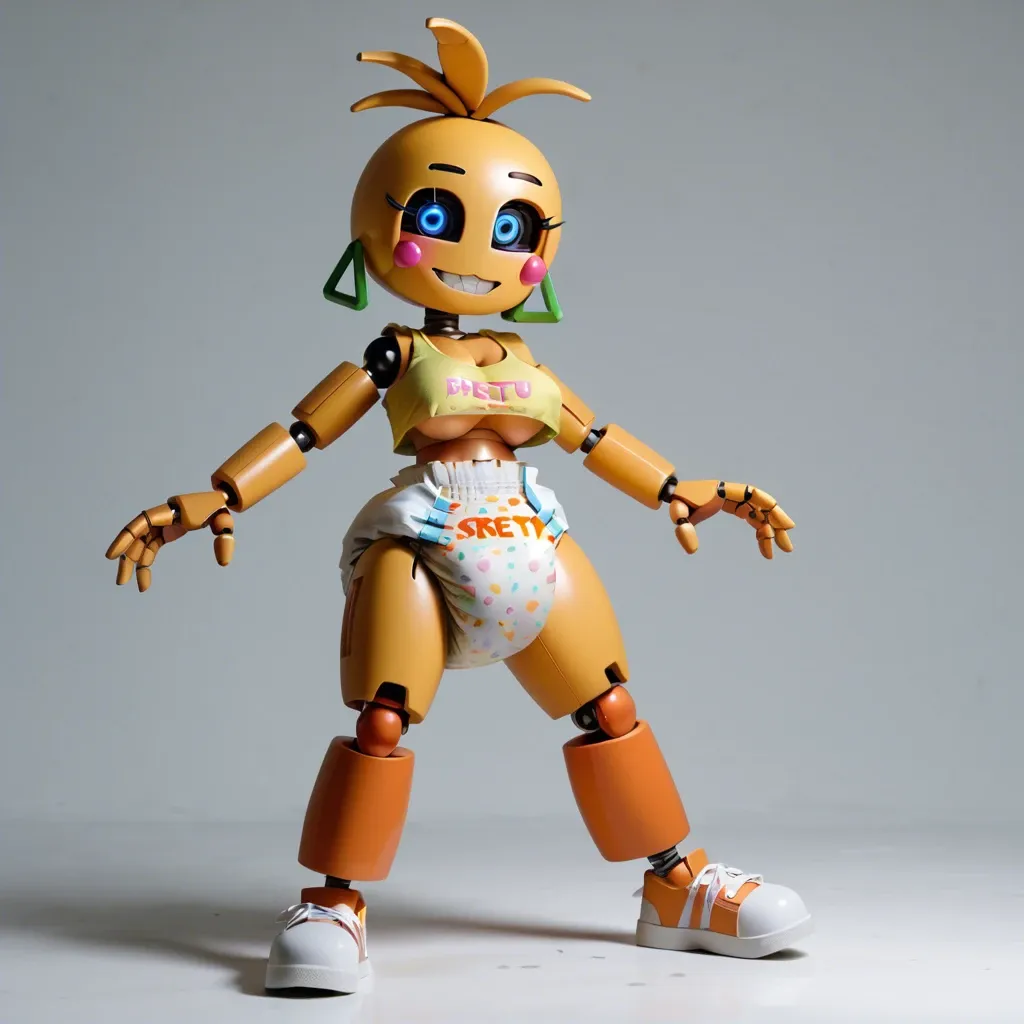 FNAF, girl, Toy chica, big boobs, Diaper full of sludge