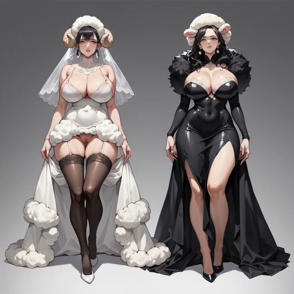 2girl, , , , very big eyes,fingernails,huge breasts,wide hips,skin details, upskirt,black pantyhose,wool hat,white bra,stiletto heels, gown,white socks,white veil,black bodysuit,stiletto heels, shirt pull,laces,sports cap,panties on,platform heels, hospital, subway, cyberpunk, bondage, detailed, dark elf, belle, dynamic angle