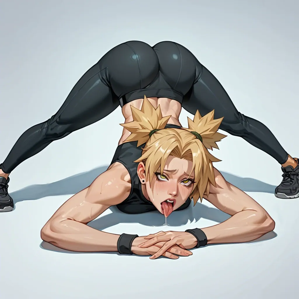 Temari nara , temari from naruto , Jack o pose , yoga pants , leggins, ahegao , assjob