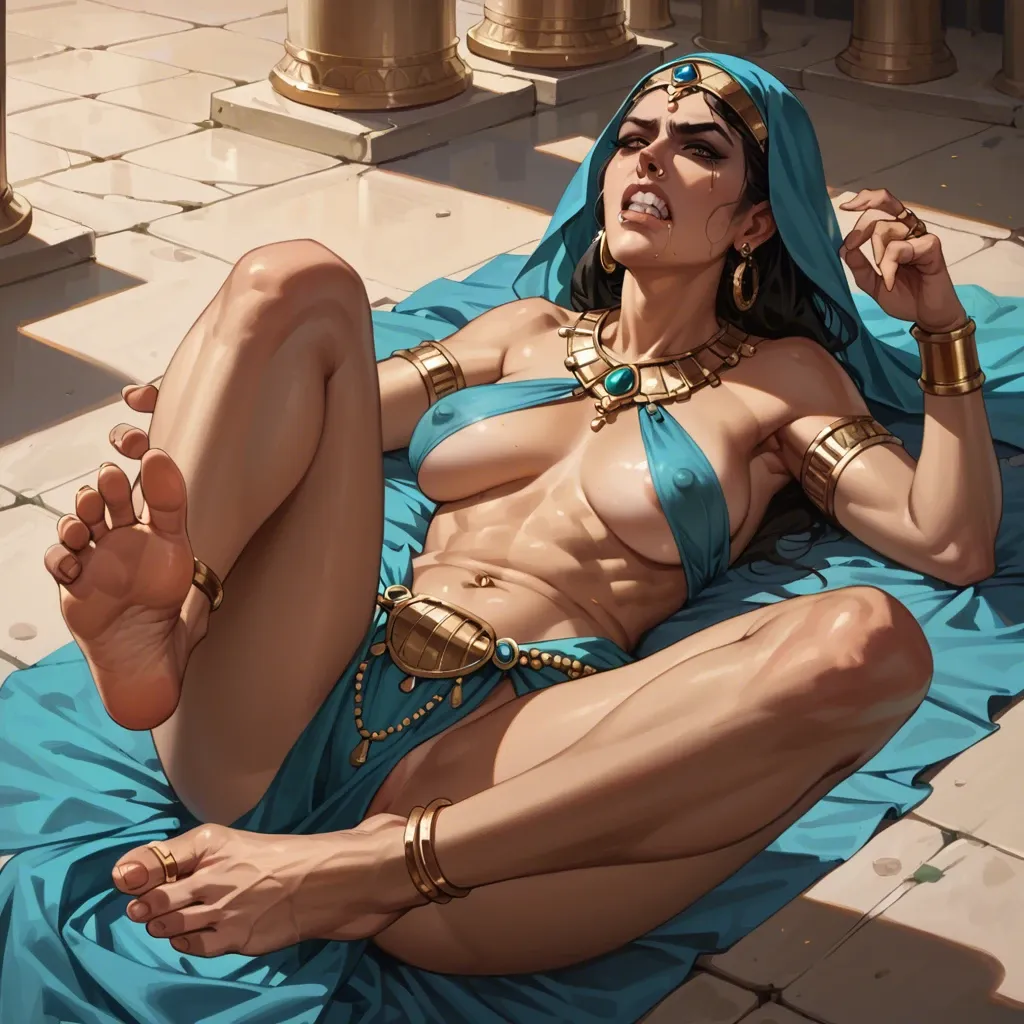 1girl,solo, , , , clenched_teeth,foot focus,areolae slip,arabian clothes,throat bulge, nostrils,gold anklets,round tits,on back,broad shoulders, nose piercings,4 fingers,nipple tweak,blue background,gold necklace, torn dress,egyptian palace,red choker,no panties,white sneakers, tight skirt,pantyhose,sports cap,pink panties,black boots, miniskirt,fishnet,beaded jewelry,panties down,platform heels, restaurant, blake, medieval prison, sit on a couch, super mario, elsa, asuka langley