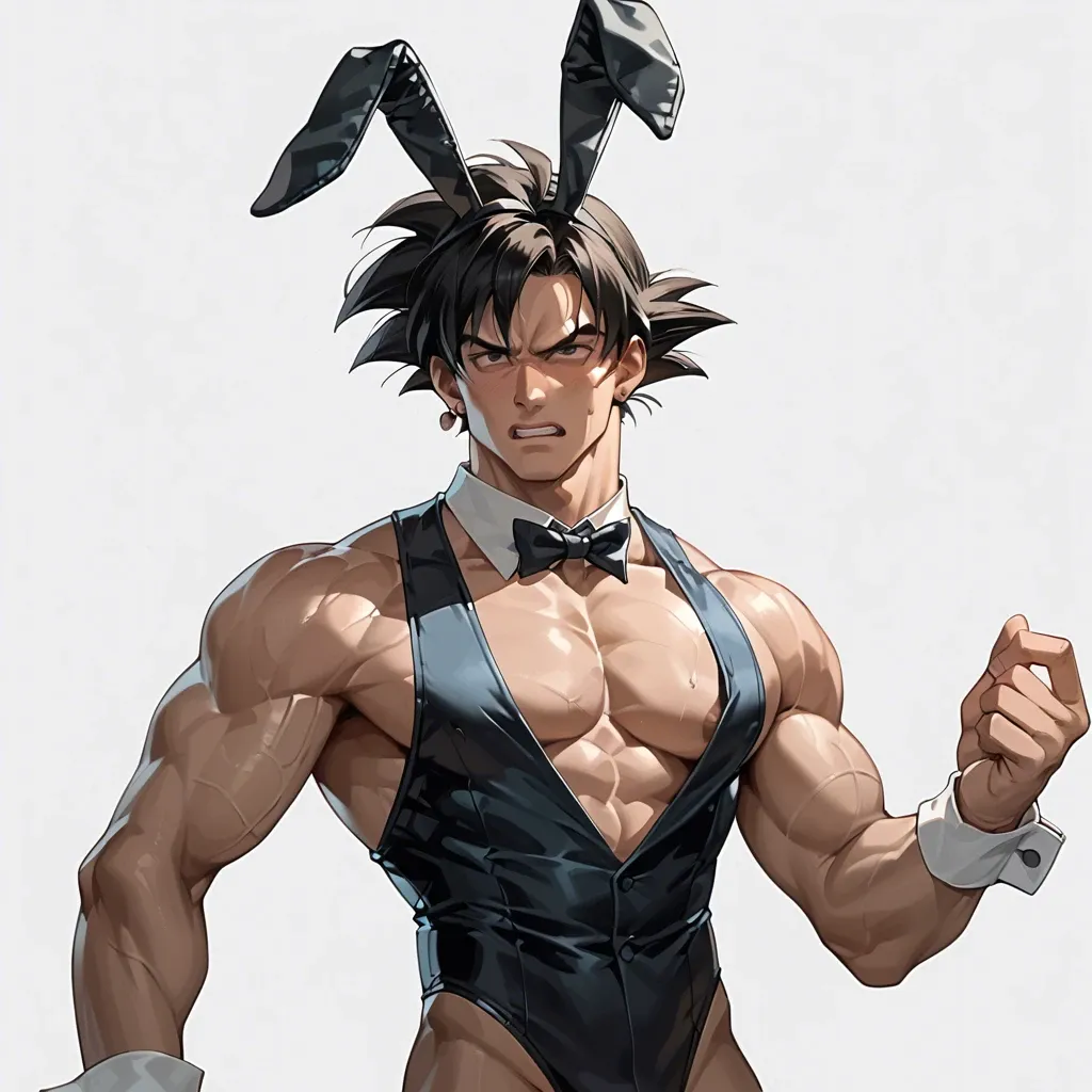 male goku dressed as a playboy bunny