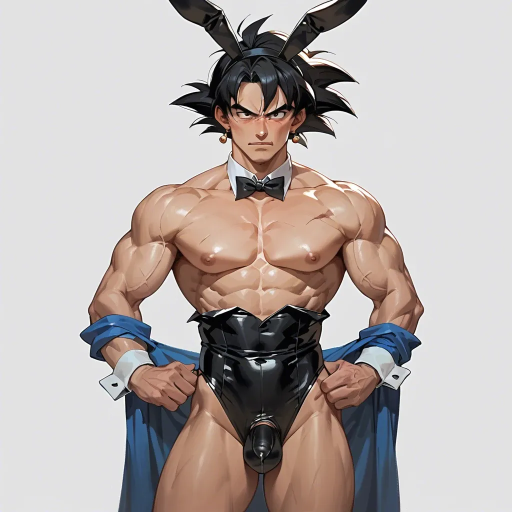 male goku dressed as a playboy bunny