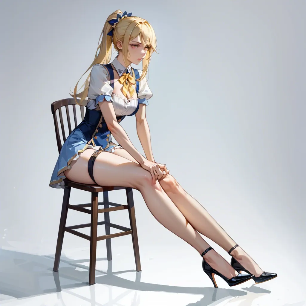 Lucy Heartfilia GenshinImpact, copy image from #GenshinImpact, perfect body, full body, High Quality, Tall Girl, Beautiful body, thin body, slim legs, Perfect Quality Detail, Lie flat, sitting kneel or standing fighting act, Pull up, Have pubic hair,