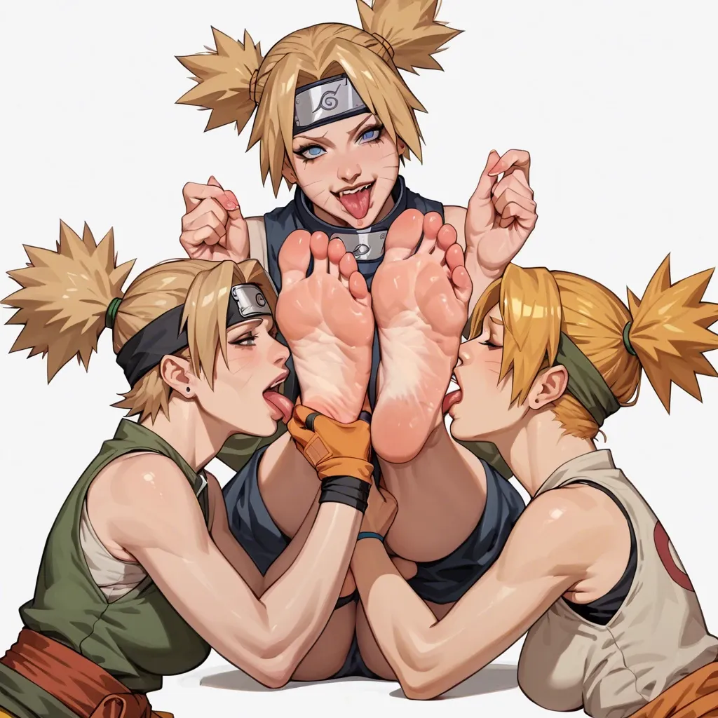 Naruto, Temari, 4 girls, lesbian soles worship, lesbian ankles licking, lesbian big toe sucking, soles focus, soles view, soles tickling, feet in mouth, big soles, tongue licking all the sole, licking each others soles, putting big toes deep in mouth, soles in mouth, on knees, tied, under soles on view, licking under soles, soles on face, mouth foot work