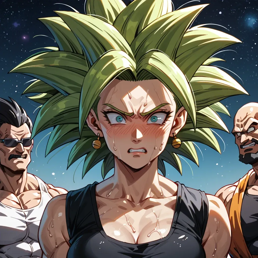 Kefla dragon ball  on sweaty in space embarrassed scared bondage people watching